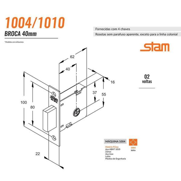 Imagem de Trava De Segurança 1004 Tetra Simples Redonda Antique