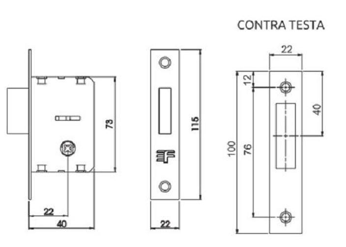 Imagem de Trava De Segurança Tetra 3F 422 Dupla Inox Cromado