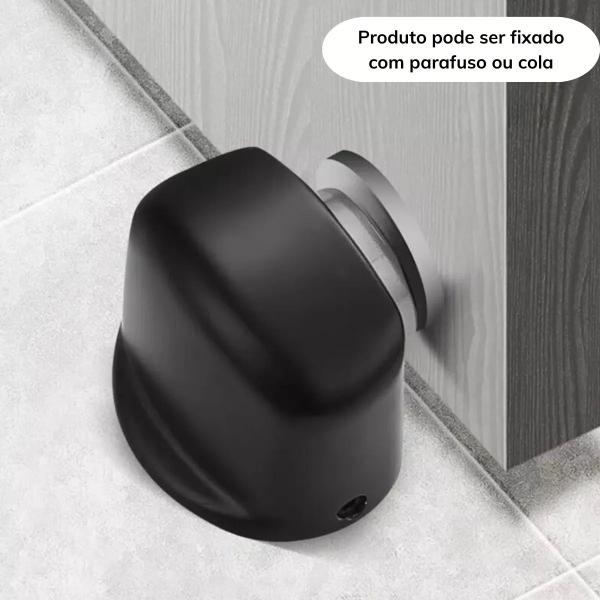 Imagem de Trava Porta Magnetico Prendedor Batente De Metal Amortecedor Anti Impacto Inox Casa Piso Protetor