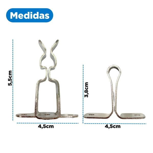 Imagem de Trava Porta Prendedor De Pressão Fixador De Chão Cromado Aço Renna 