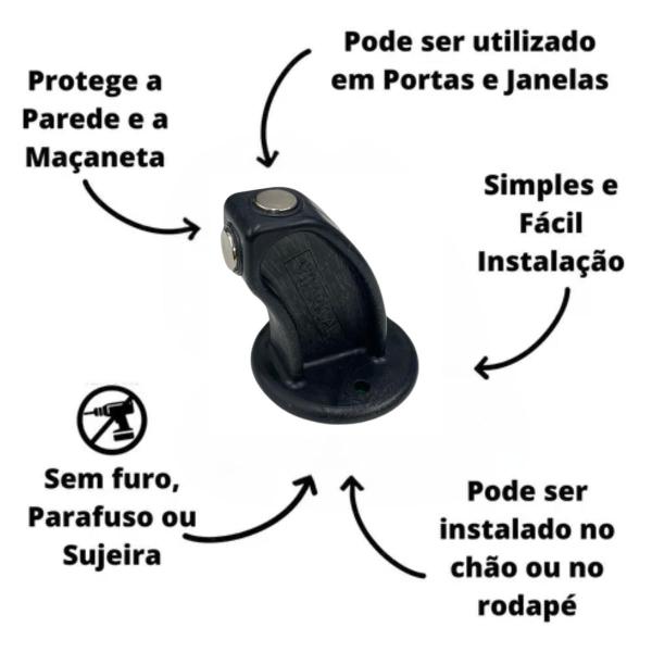 Imagem de Trava Portas Baricar Magnetico Preto