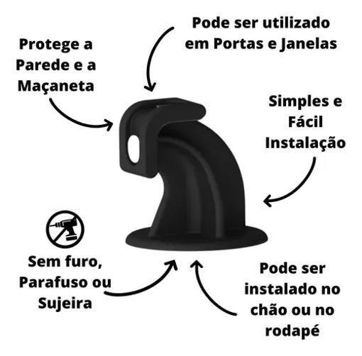 Imagem de Trava Portas Baricar Magnetico Preto