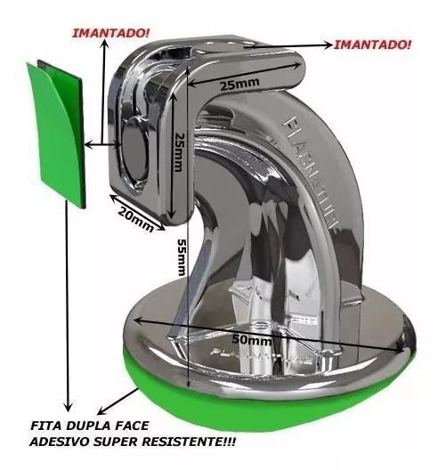 Imagem de Trava Portas Magnético Cromado com Fixação Adesiva Smartfix