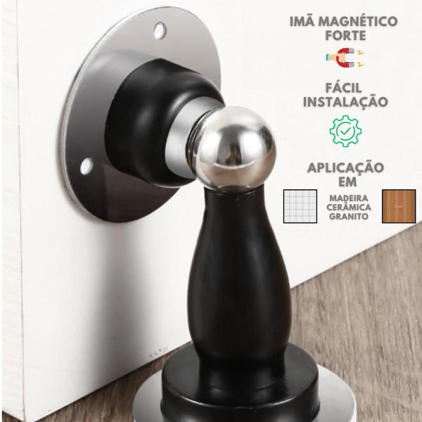 Trava prendedor porta magnético proteção contra impacto aço - REPAGINA Imagem de Trava prendedor porta magnético proteção contra impacto aço