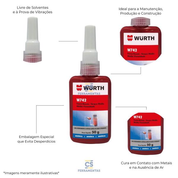 Imagem de Trava Roscas de Médio Torque W742 50g Wurth