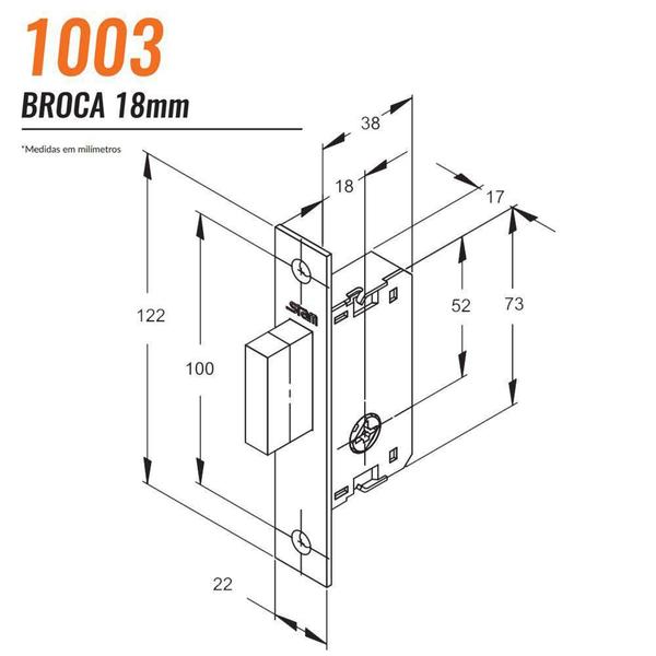 Imagem de Trava Tetra 1003 Par Inox Com 4 Chaves Broca 18mm Stam