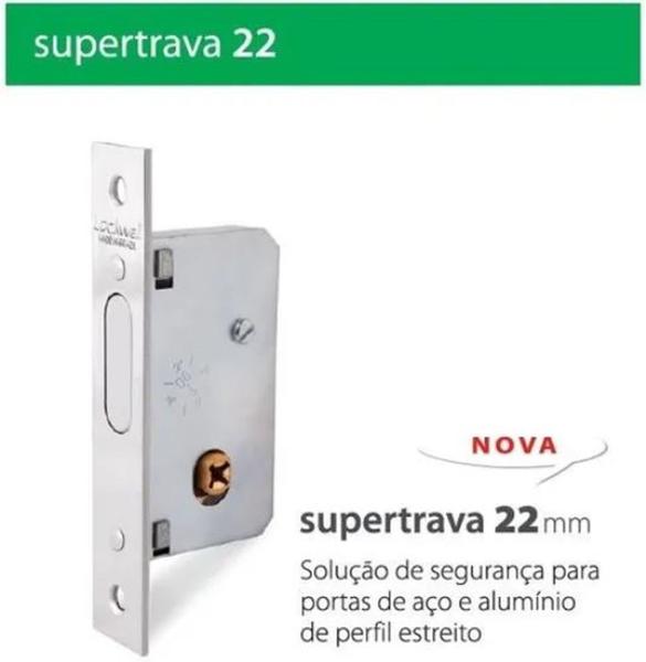 Imagem de Trava Tetra 22mm Lockwell Roseta Inox Escovado - 9299