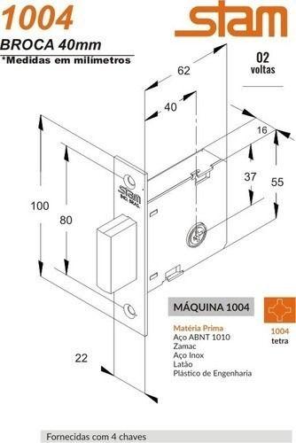 Imagem de Trava Tetra Auxiliar 1004 Redonda Oxidado E-COAT - Stam