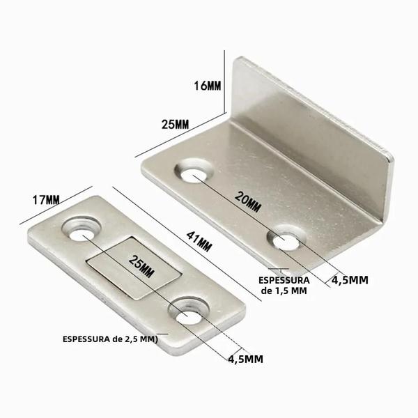Imagem de Trava Ultra Fina 1-10 Peças Tipo L Armário Mais Próximo Trava Forte Rolha De Porta Magnética