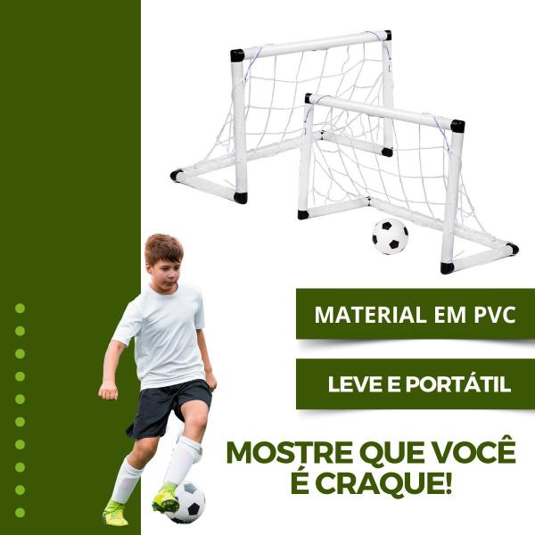 Imagem de Trave Futebol Infantil 2 Em 1 Brinquedo Praia Campo Quadra