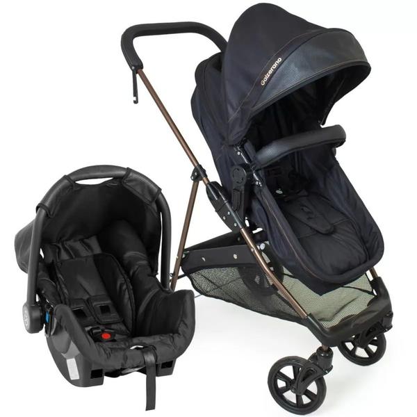 Imagem de Travel System Galzerano Carrinho de Bebê Napoli Preto com Cobre