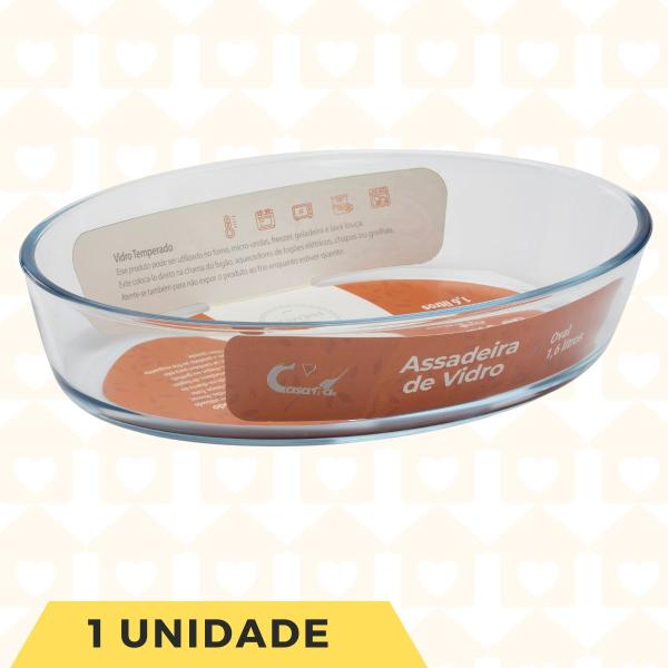 Imagem de Travessa Lanhaseira 1,6 L Vidro Resistente Forno Freezer 1Un