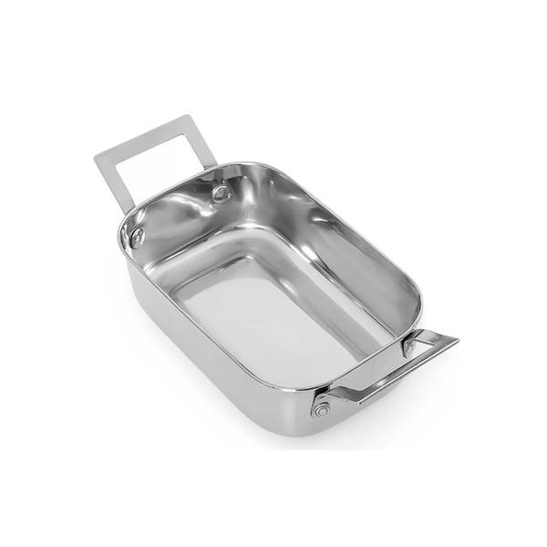 Imagem de Travessa Mini 440ml Alça Inox Couvert Servir Entradas Buffet 10un