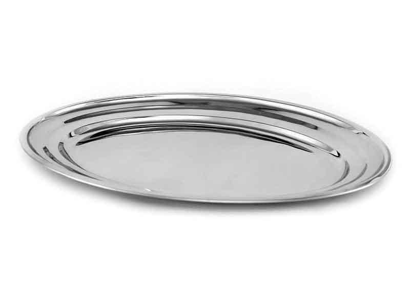 Imagem de Travessa Oval Rasa Tradicional de Aço Inox 45 Cm Gourmet Mix