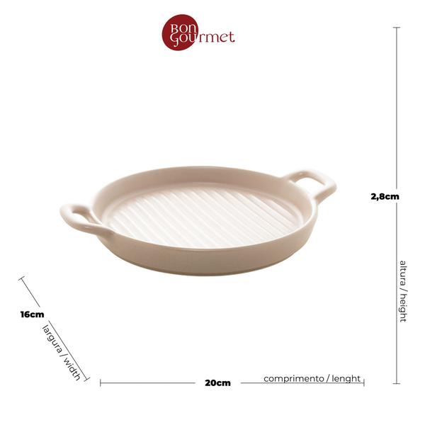 Imagem de Travessa Porcelana Canelada Nordica Cinza Matt 20x16x3cm