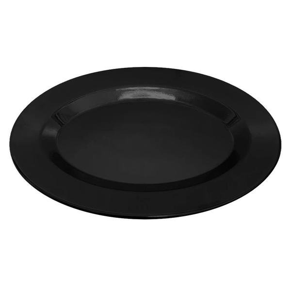 Imagem de Travessa Prato Preto Oval para Sushi Petisco 25cm Melamina / Plastico  Fuxing 