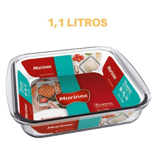 Imagem de Travessa Quadrada de Vidro 1,1 Litros Marinex -2Un