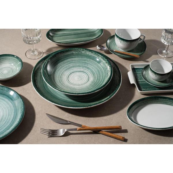 Imagem de Travessa Rasa Oval 17cm Porcelana Schmidt - Dec. Esfera Verde 2418