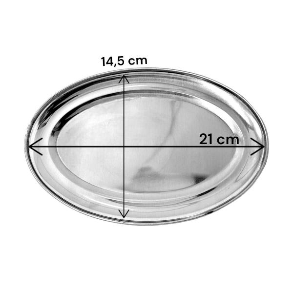 Imagem de Travessa Rasa Oval de Inox Pequena 21 cm Restaurante e Bares