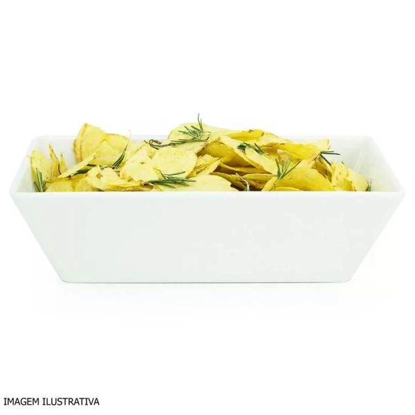 Imagem de Travessa Retangular 40cm Branca 3,6L Profissional Servir Buffet de Melamina Gourmet Mix Saladas Massas