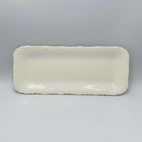 Imagem de Travessa Retangular de Porcelana Durable Pocelain Alto Relevo 32cm x 13,5cm x 2cm - Wolff