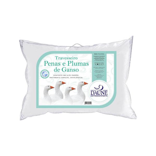 Travesseiro 85% Penas E 15% Plumas 50x70cm Branco Daune Imagem de Travesseiro 85% Penas E 15% Plumas 50x70cm Branco Daune
