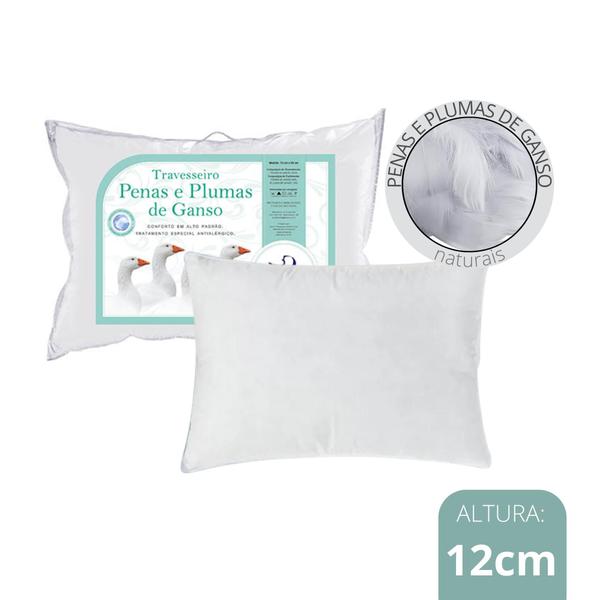 Travesseiro 85% Penas E 15% Plumas 50x70cm Branco Daune Imagem de Travesseiro 85% Penas E 15% Plumas 50x70cm Branco Daune