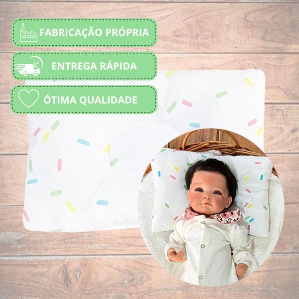 Imagem de Travesseiro Almofada Cabeça Chata Anatômico Para Bebê Menina Menino