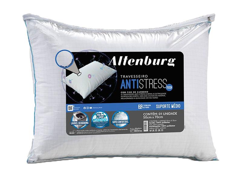 Imagem de Travesseiro Altenburg Antistress Tech Suporte Médio Branco 50x70cm