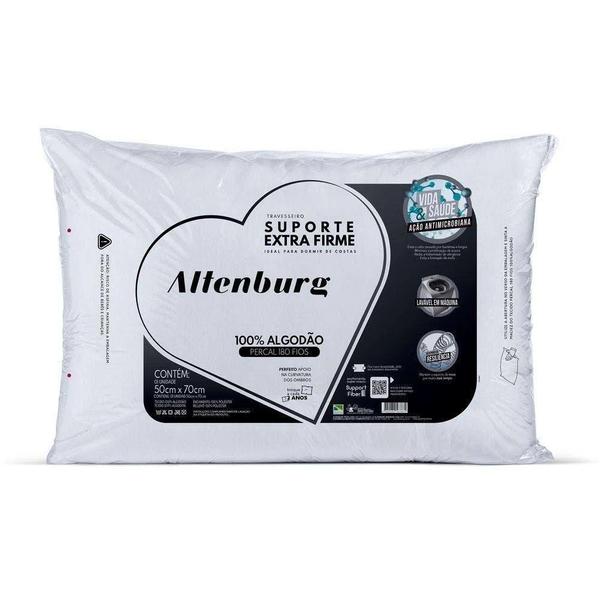 Imagem de Travesseiro Altenburg Suporte Extra Firme 180 Fios Lavável 50cm x 70cm