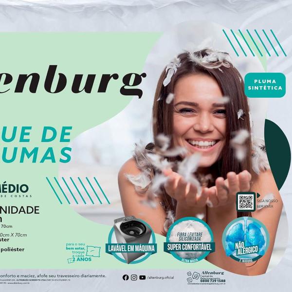 Imagem de Travesseiro Altenburg Toque de Plumas Suporte Médio Branco