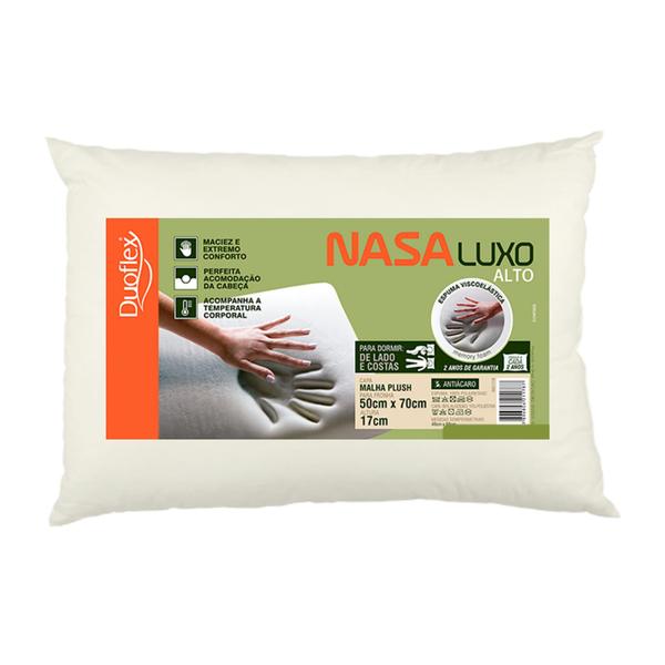 Imagem de Travesseiro Alto Luxo Ortopédico Nasa 50x70x17cm Antiácaros