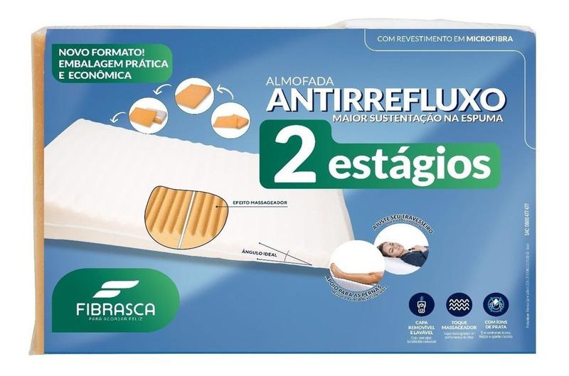 Imagem de Travesseiro Anti Refluxo Adulto Fibrasca Capa Íons De Prata