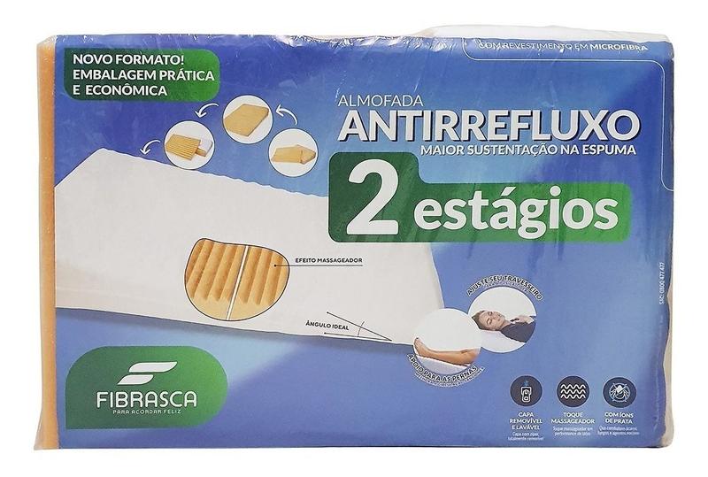 Imagem de Travesseiro Anti Refluxo Adulto Fibrasca Capa Íons De Prata