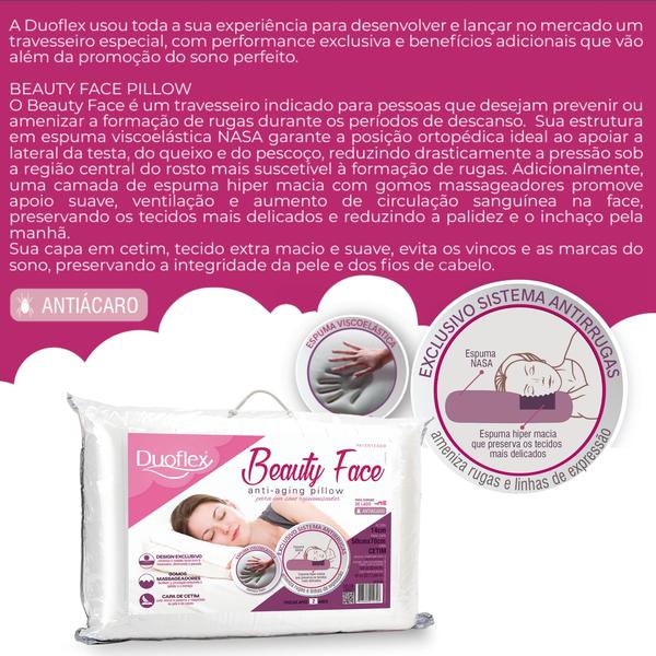 Imagem de Travesseiro Anti Rugas Duoflex Beauty Face - 50 x 70