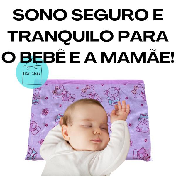 Imagem de Travesseiro Bebe Anti Sufocante Anti Alergico Anti Refluxo Recem Nascido Carrinho Berco