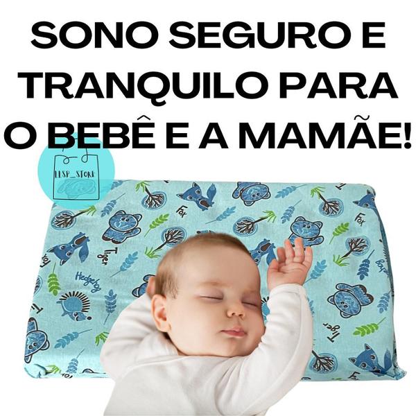 Imagem de Travesseiro Bebe Anti Sufocante Anti Alérgico Recém Nascido