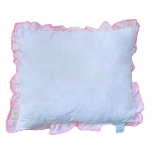 Travesseiro Bebê Com Oração e Babado Ursinho Rosa Papi Imagem de Travesseiro Bebê Com Oração e Babado Ursinho Rosa Papi