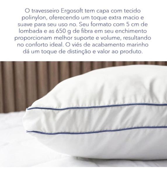 Imagem de Travesseiro Camesa Hotelaria Ergosoft Lavável Suporte firme