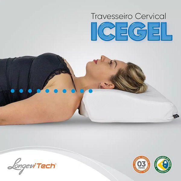 Imagem de Travesseiro Cervical Icegel Longevitech