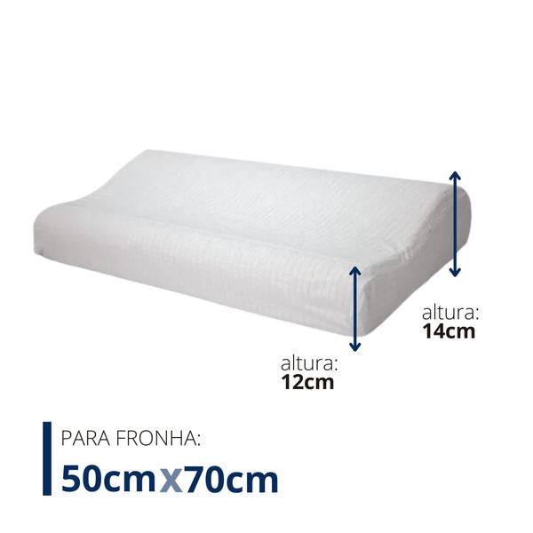 Travesseiro Cervical Nasa Com Espuma Viscoelástico - 14cm Médio/Alto - MarcBrayn Imagem de Travesseiro Cervical Nasa Com Espuma Viscoelástico - 14cm Médio/Alto