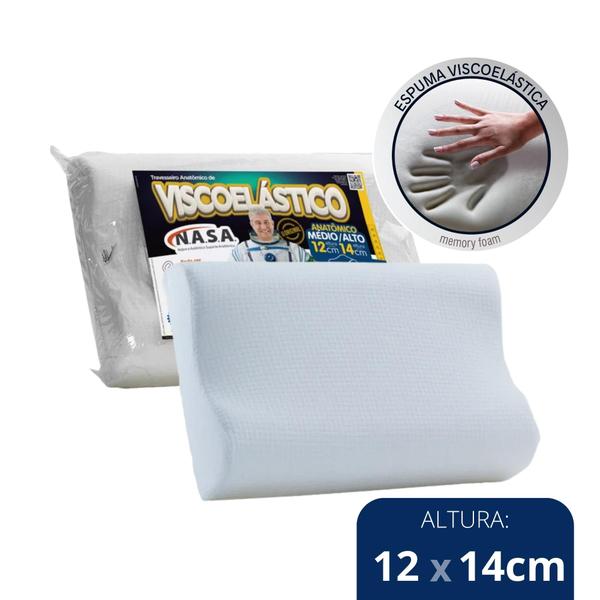 Travesseiro Cervical Nasa Com Espuma Viscoelástico - 14cm Médio/Alto - MarcBrayn Imagem de Travesseiro Cervical Nasa Com Espuma Viscoelástico - 14cm Médio/Alto