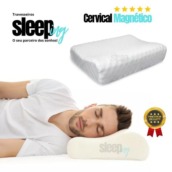 Imagem de Travesseiro Cervical Pillow Magnetico Ortopedico Anti Ronco