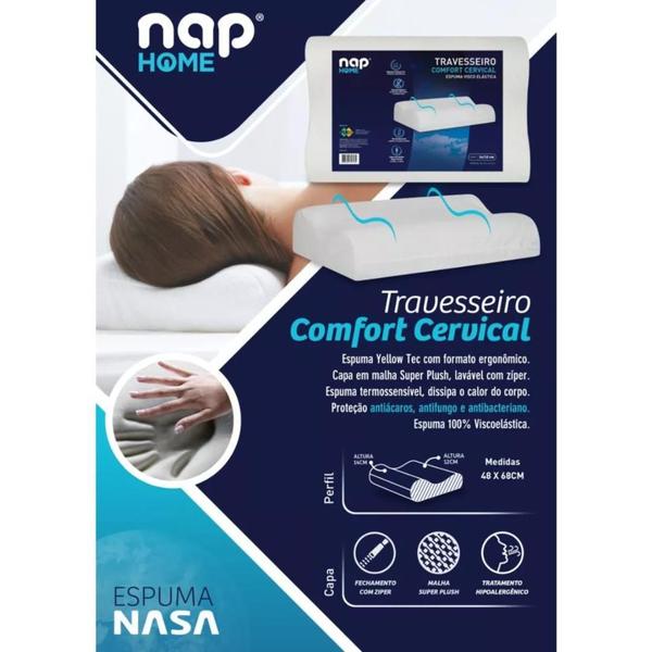 Imagem de Travesseiro Comfort Cervical Espuma Viscoletastica Nasa