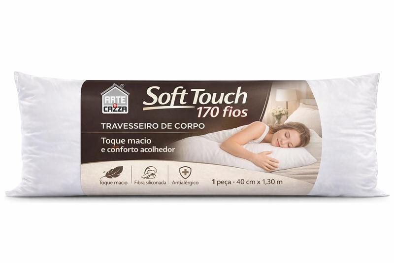 Travesseiro de Corpo 40cm x 1,30m Soft Touch Branco - Arte & Cazza
