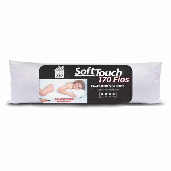 Travesseiro de Corpo 40cm x 1,30m Soft Touch Branco - Arte & Cazza Travesseiro de Corpo 40cm x 1,30m Soft Touch Branco - Arte & Cazza