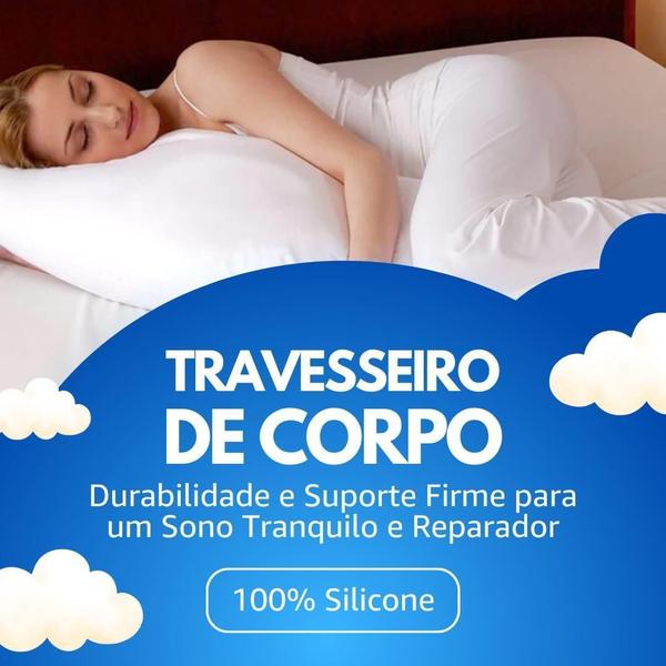 Imagem de Travesseiro De Corpo Com Fronha MicroPercal 200 Fios Fibra De Silicone 