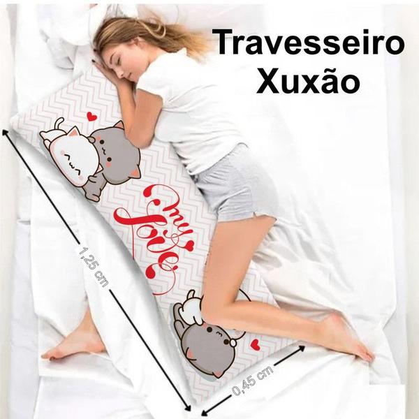 Imagem de Travesseiro de Corpo Xuxão My Love 1,25x0,45cm Acompanha Capa com Zíper Enchimento de Silicone