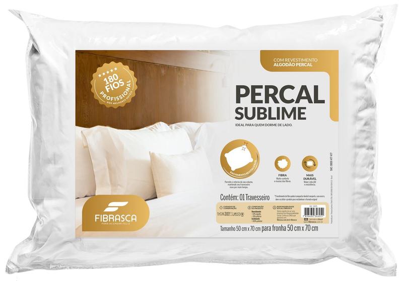 Imagem de Travesseiro De Hotel Percal Sublime 180 Fios Fibrasca