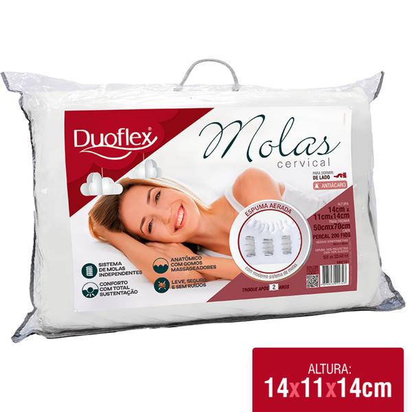 Imagem de Travesseiro Duoflex Molas Cervical 50cm X 70cm Ortopédico